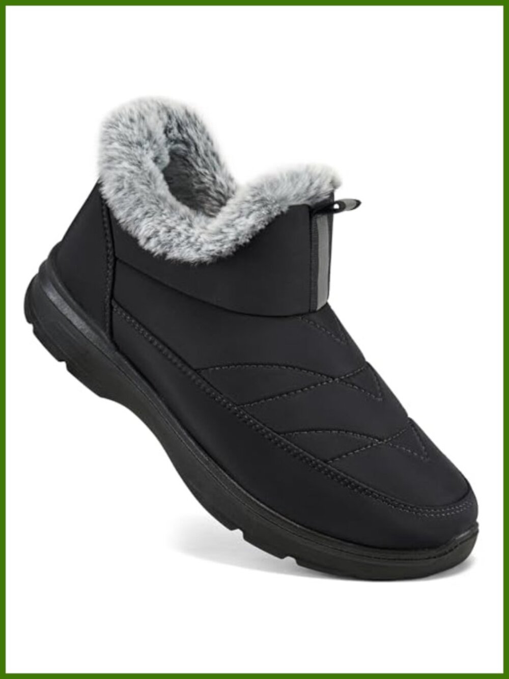 Womens Winter Snow Boots Waterproof Faux Fur Lined Slip On Ankle Boots
